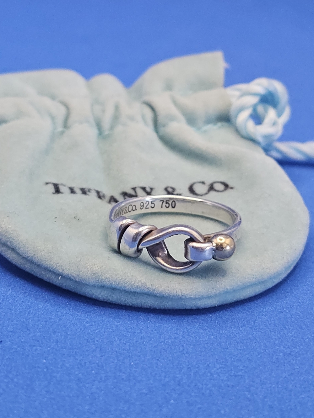 Tiffany & Co. Hook And Eye Ring โ 925 Silver With 18K Gold 750